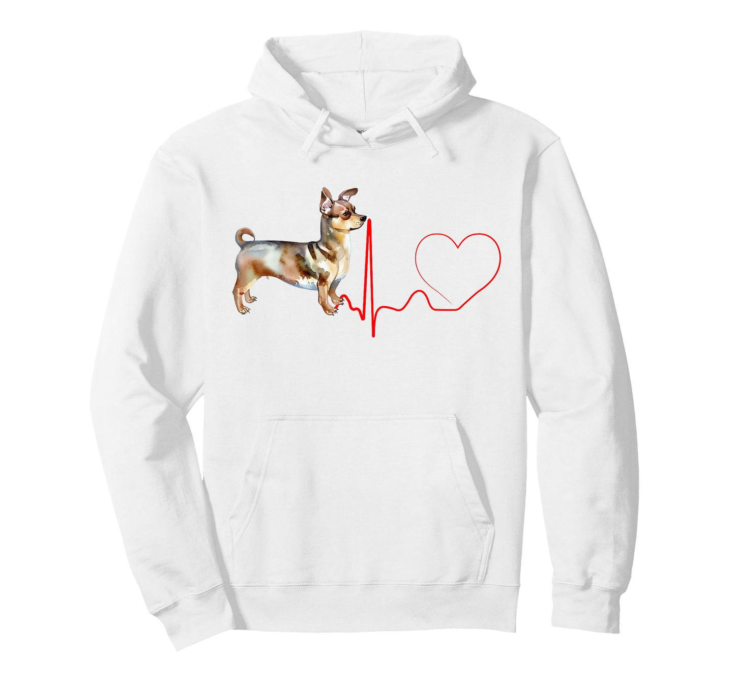 Chiweenie Dog Heartbeat EKG Funny My Dogs are My Cardio T-Shirt