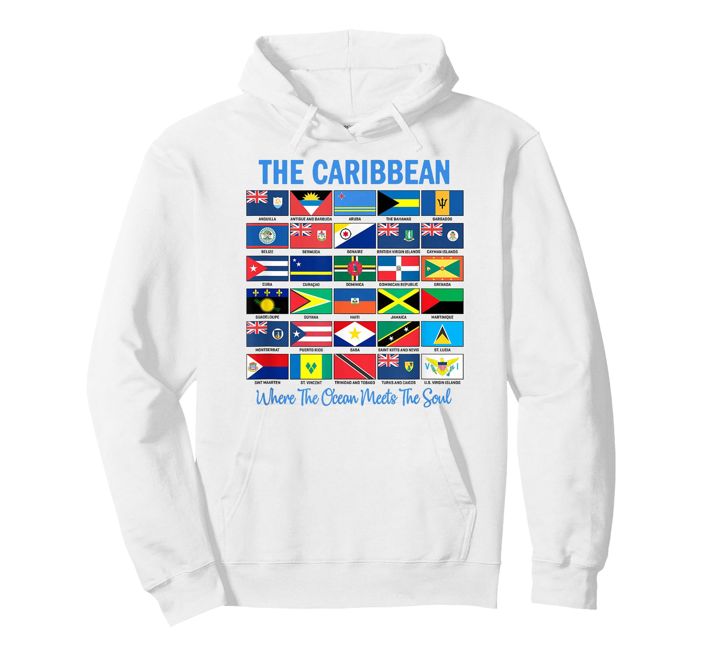 The Caribbean Where Ocean Meets The Soul Flags T-Shirt