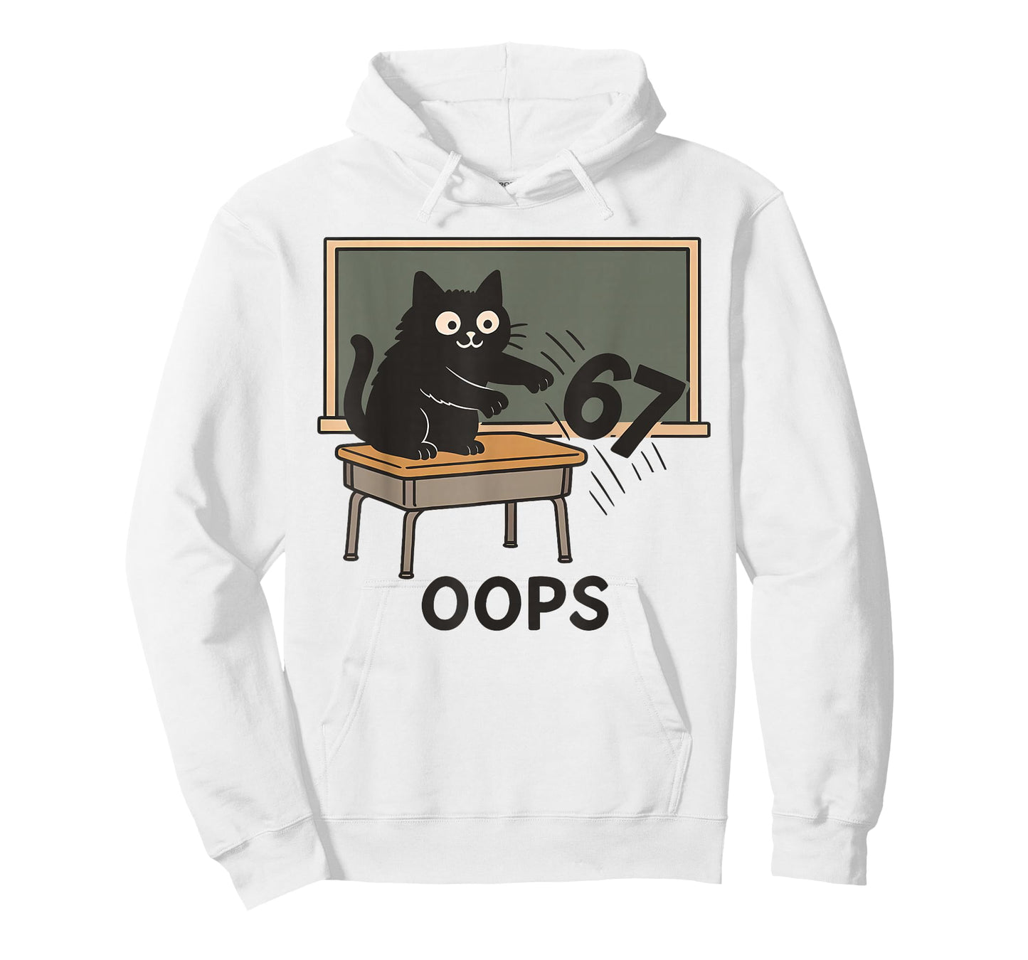 Oops Funny Anti 67 Teacher Six Seven Cute Cat Teacher T-Shirt