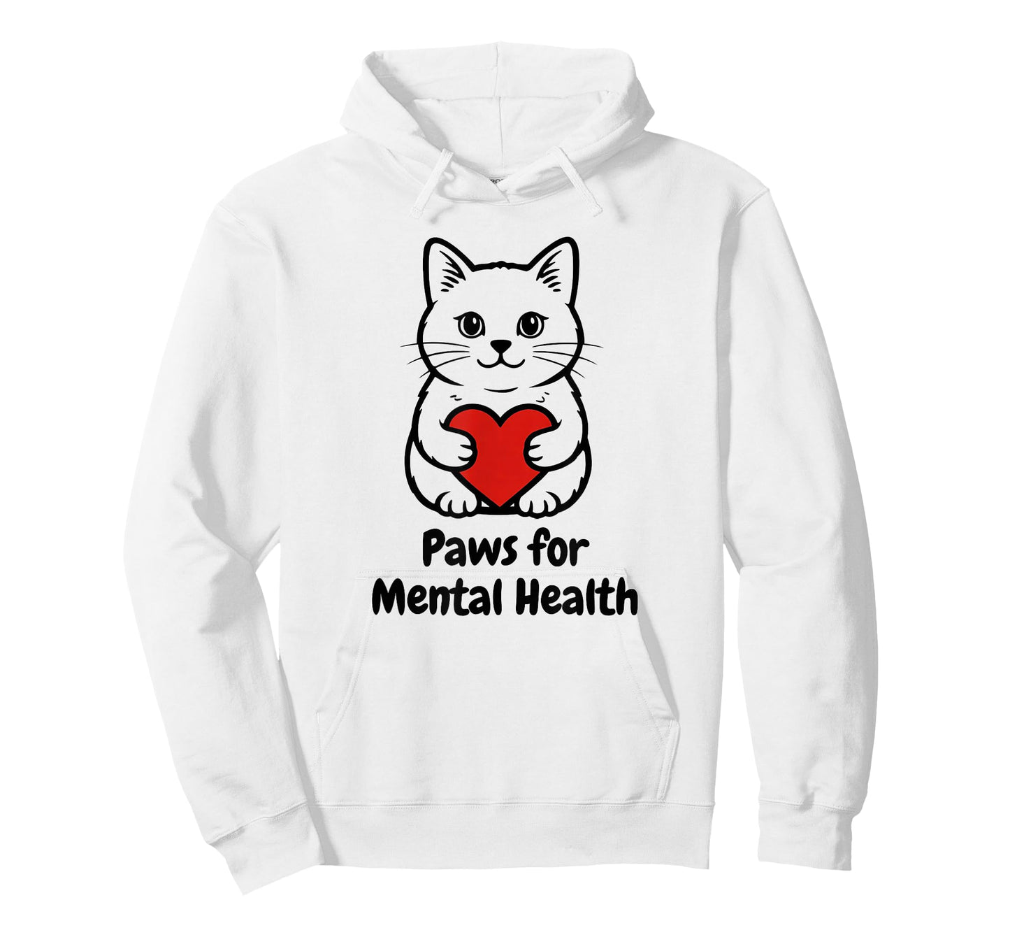 Paws for Mental Health Cat Tee Cute Kitty Heart Hug T T-Shirt