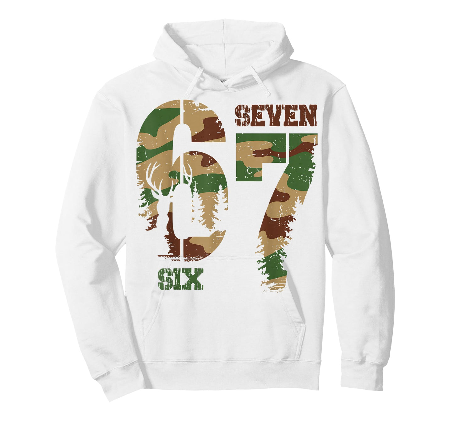 67 Six Seven Meme Camo Deer Hunting Gift for Boys Men Hunter T-Shirt