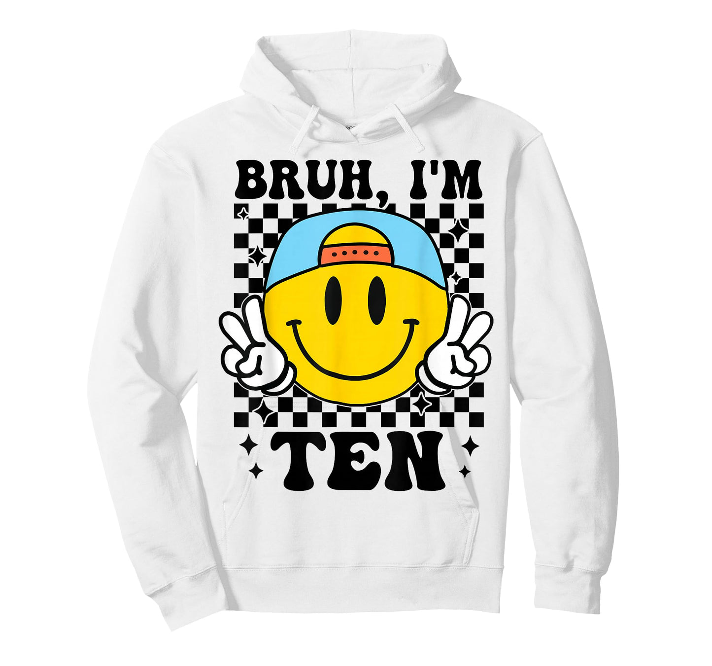 Bruh I'm Ten 10 10th Birthday Groovy Boys Girls 10 Years Old T-Shirt
