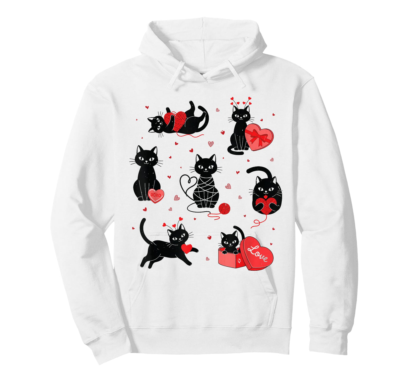 Funny Valentine Cats Love Hearts Cute Cat for Women & Girls T-Shirt