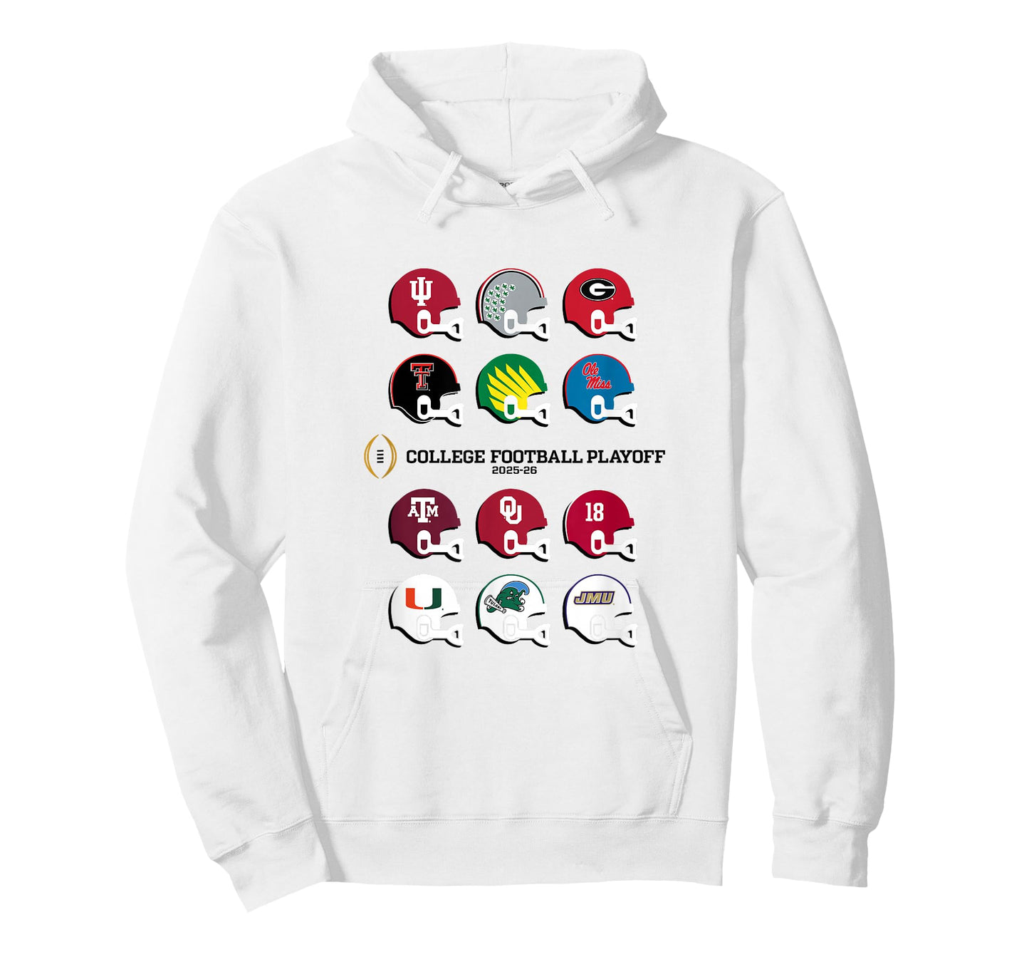 2025 College Football Playoff Tournament 12 Team Helmets T-Shirt