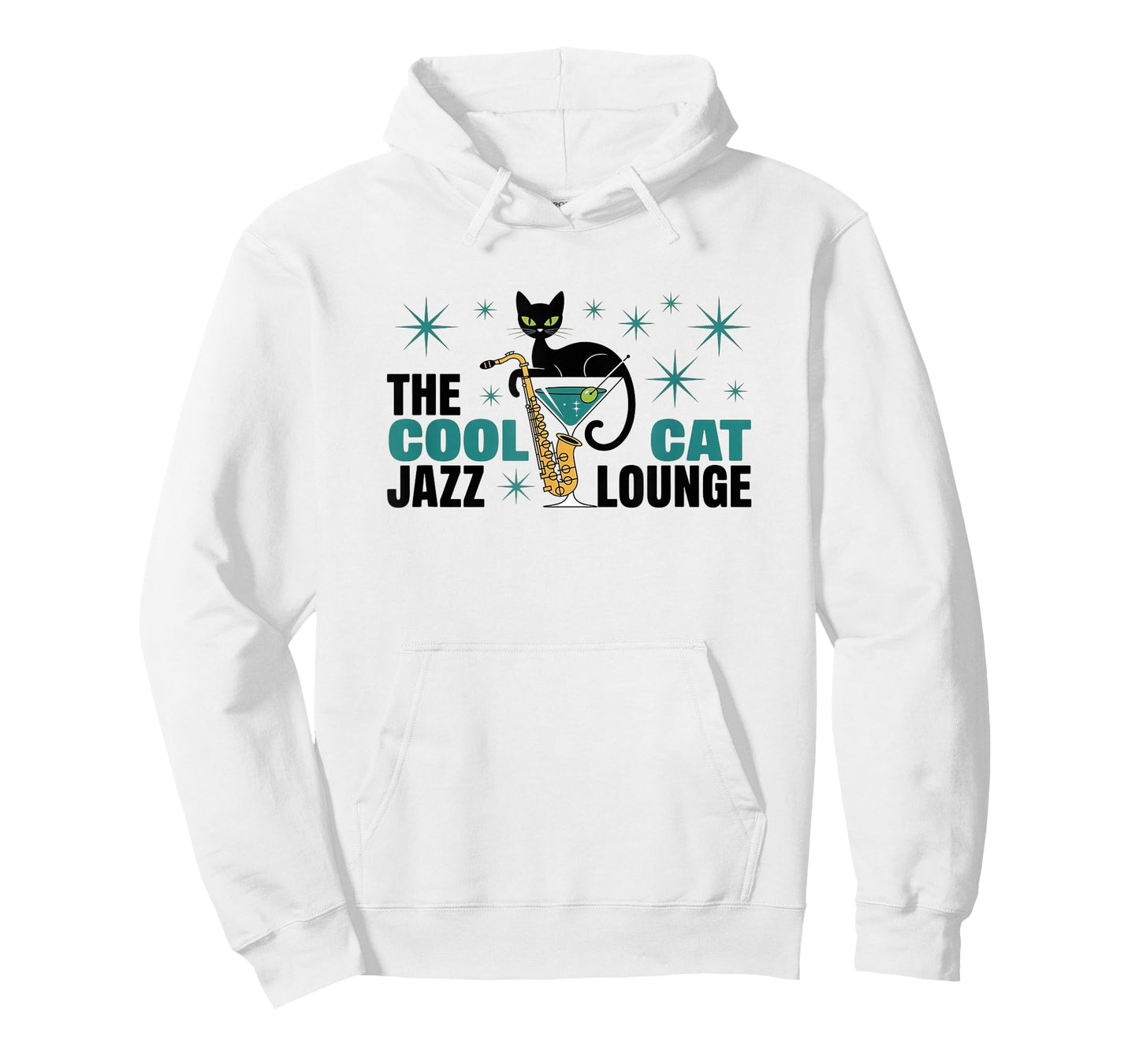 Cool Jazz Cat Lounge Sax Martini Graphic T-Shirt