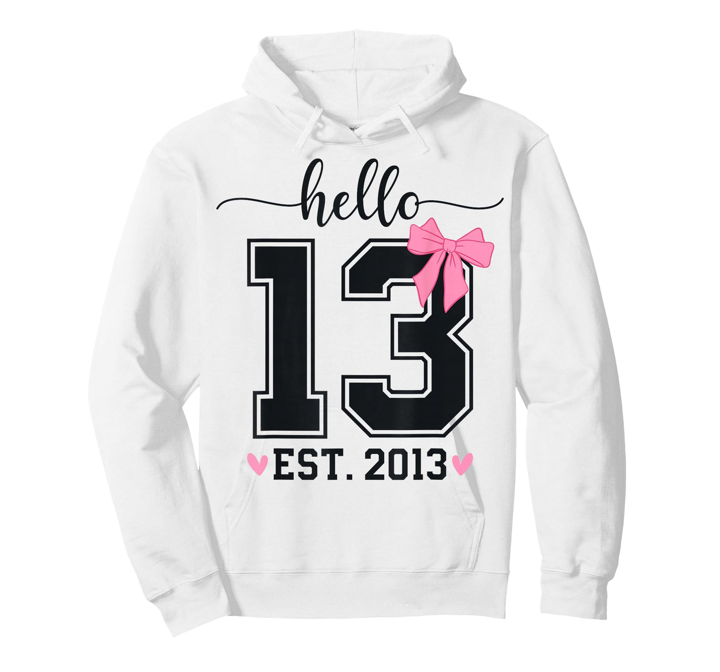 Hello Thirteen EST 2013 13th Birthday Coquette 13 Year Girl T-Shirt