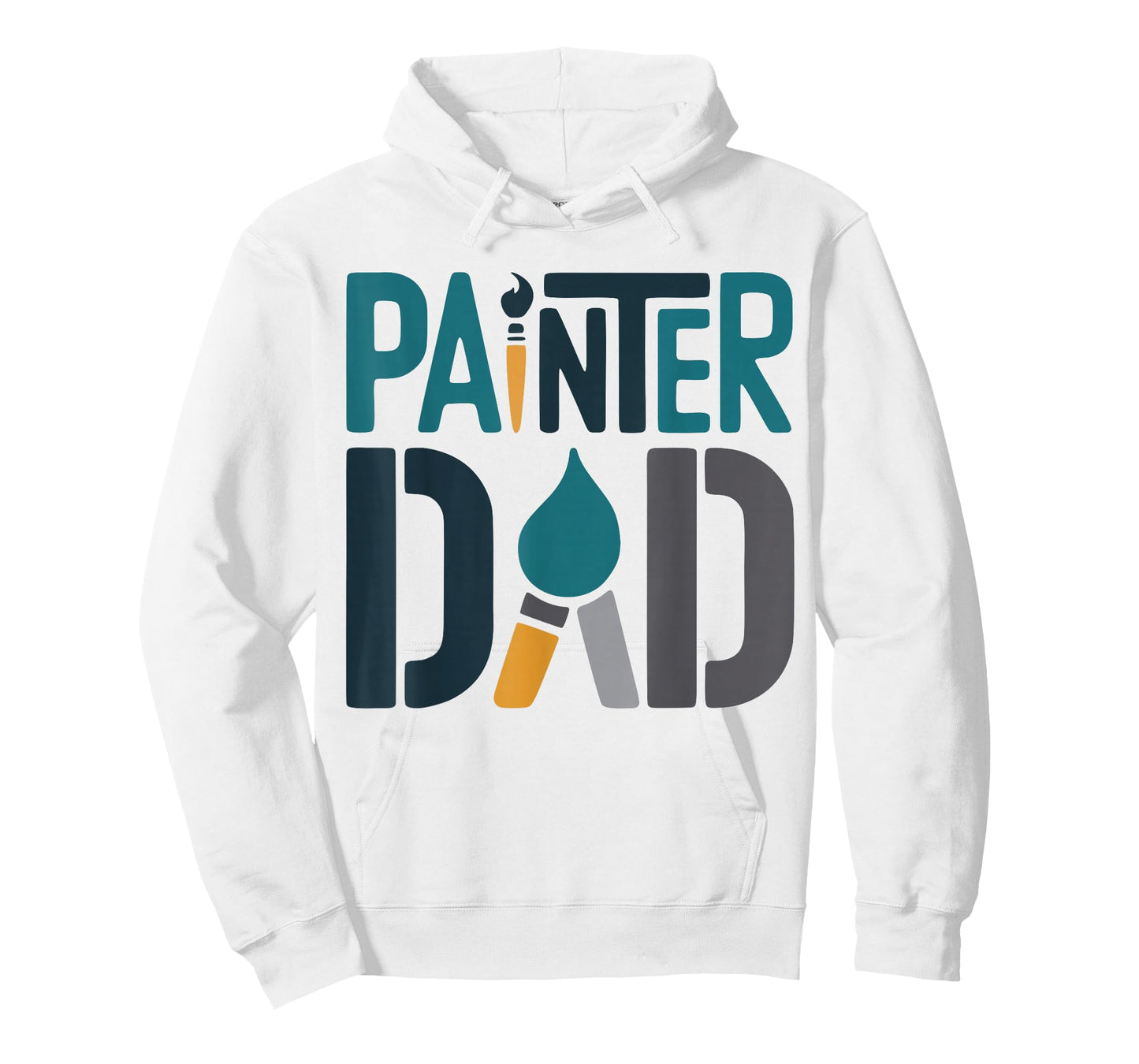 Painter Dad with Paintbrush Art Graphic T-Shirt