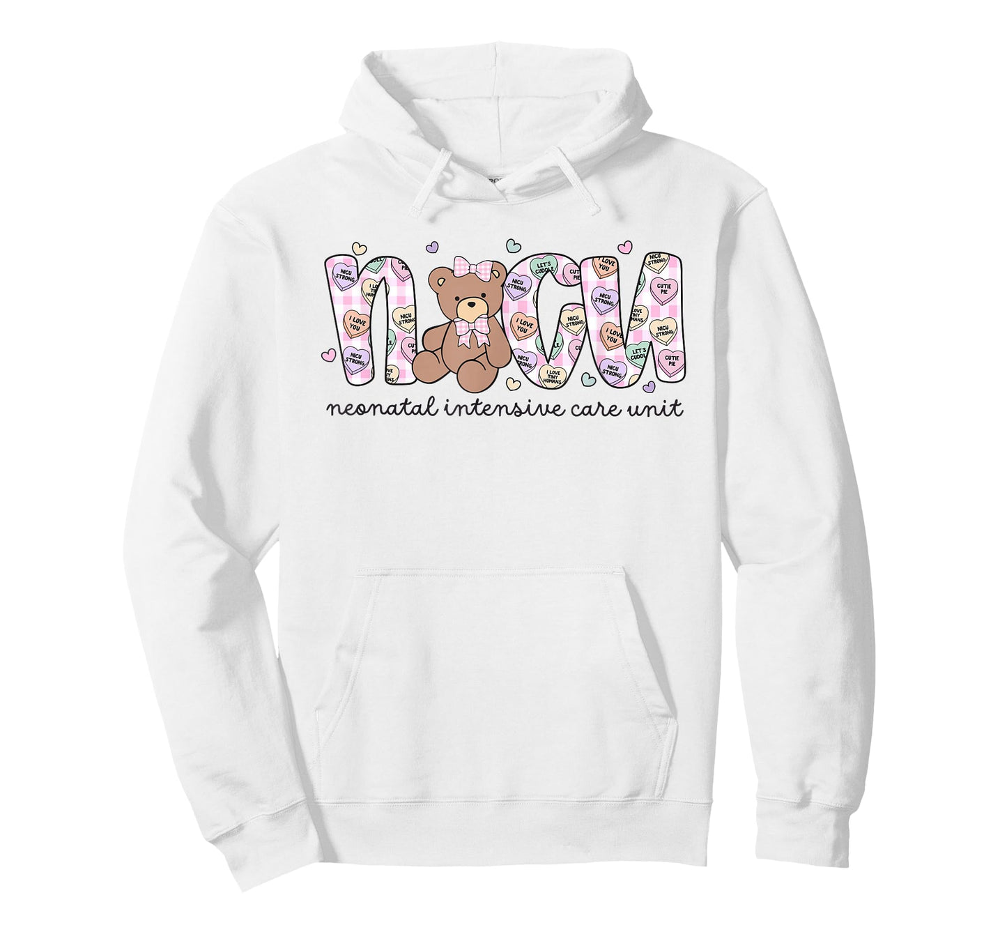Valentines Day NICU Nurse Cute Bear Neonatal ICU Graduation T-Shirt