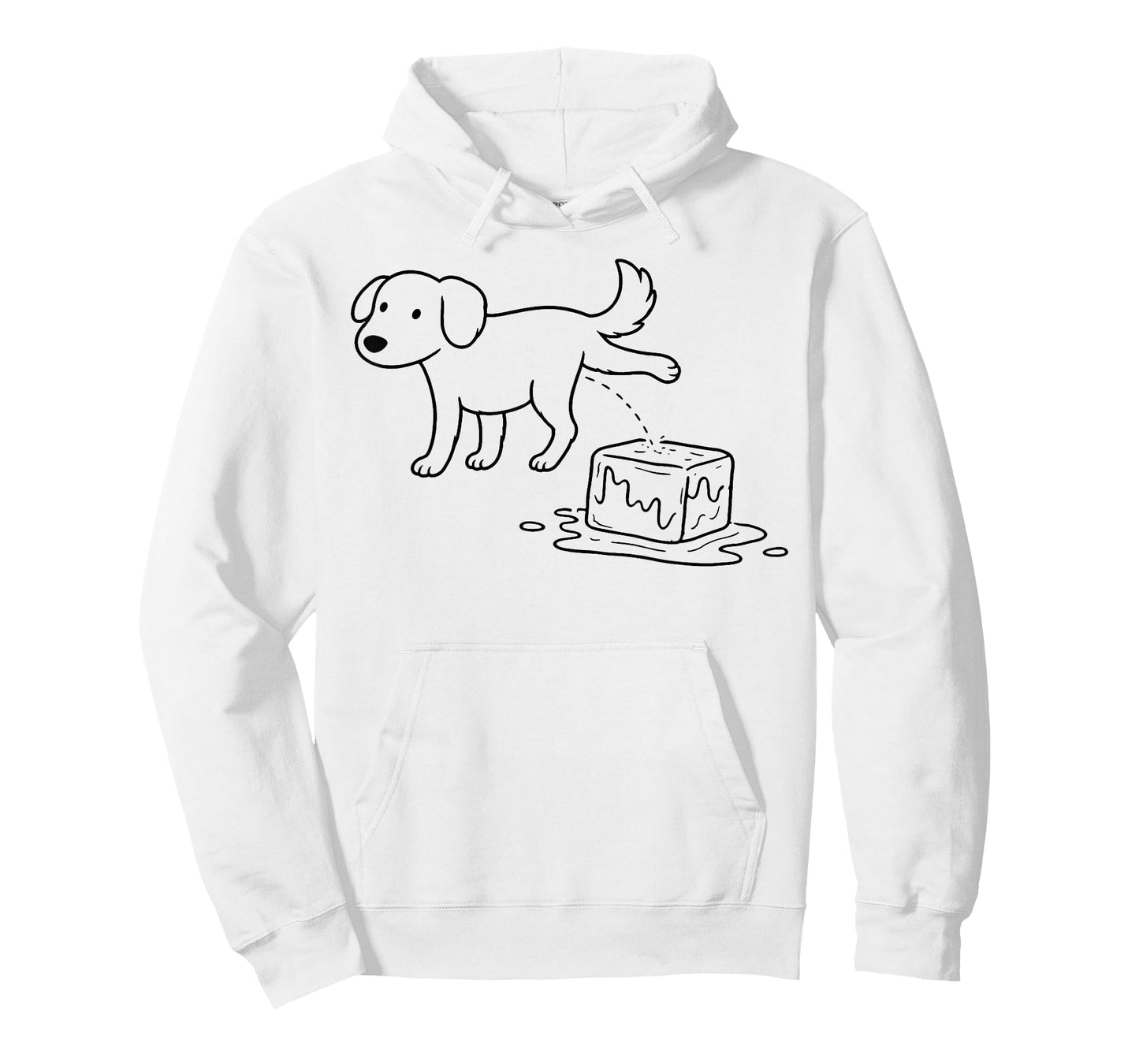 Dog Ice Funny Dog Humor Line Art T-Shirt