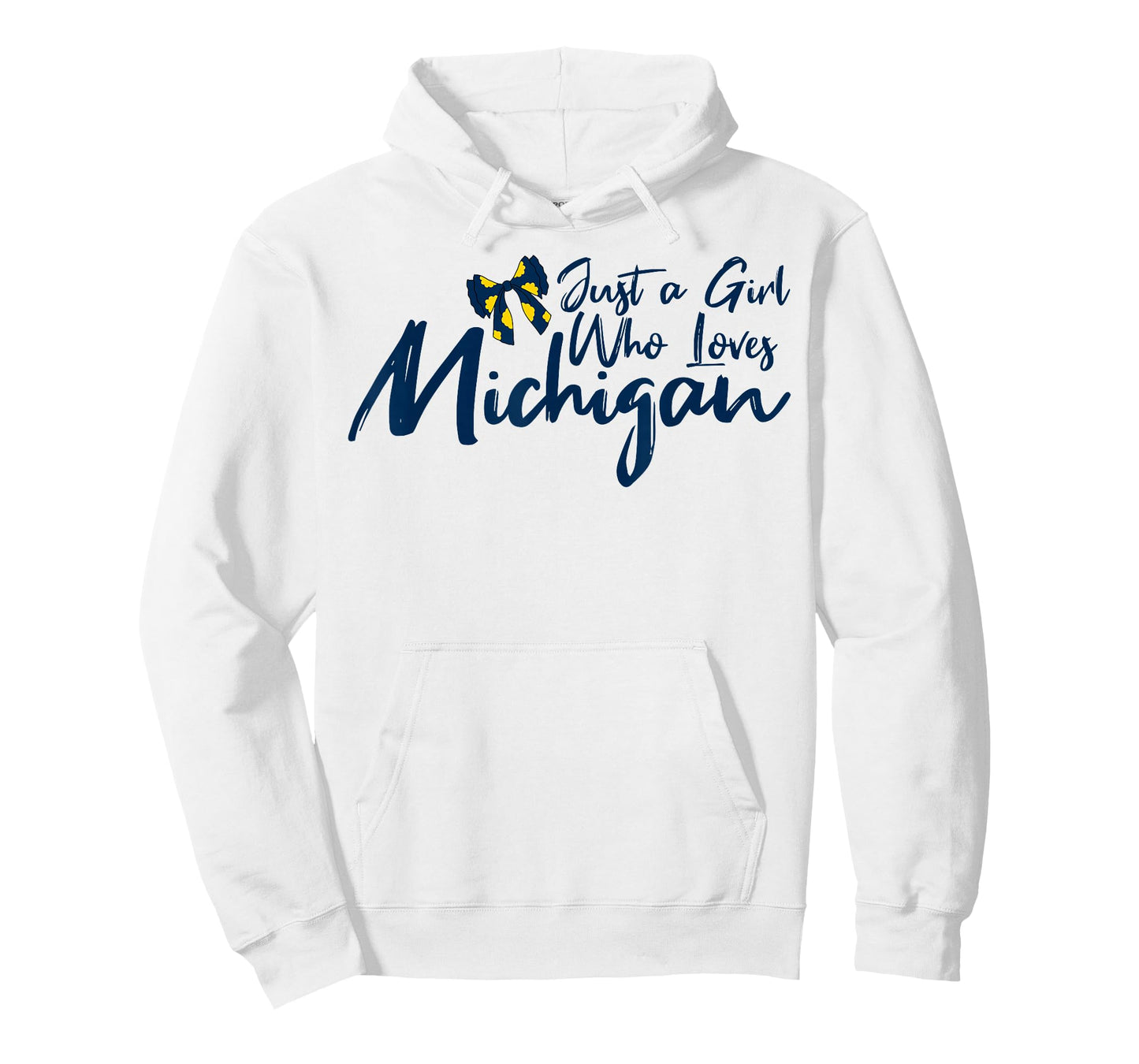 Just A Girl Who Loves Michigan with Coquette Bow Women's Fun T-Shirt