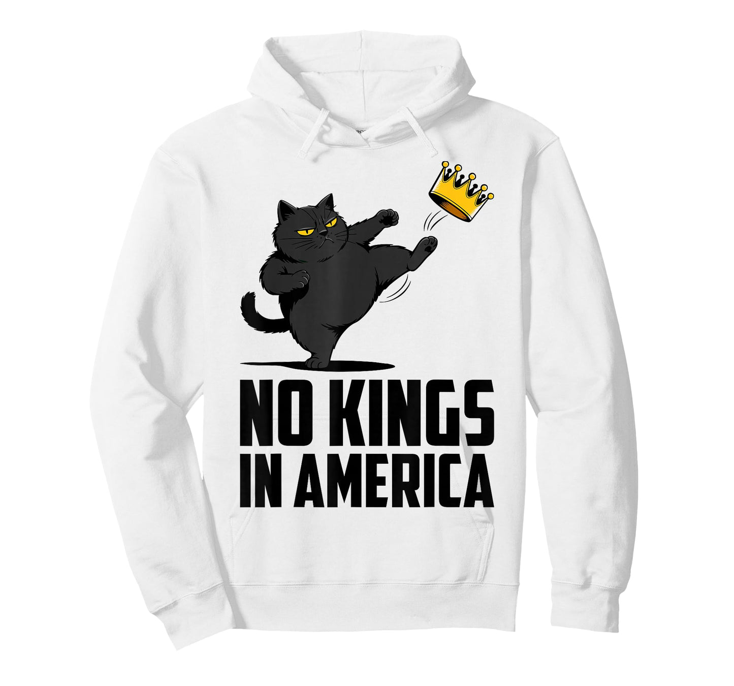 No Kings in America Black Cat Funny Political Meme 4th July T-Shirt