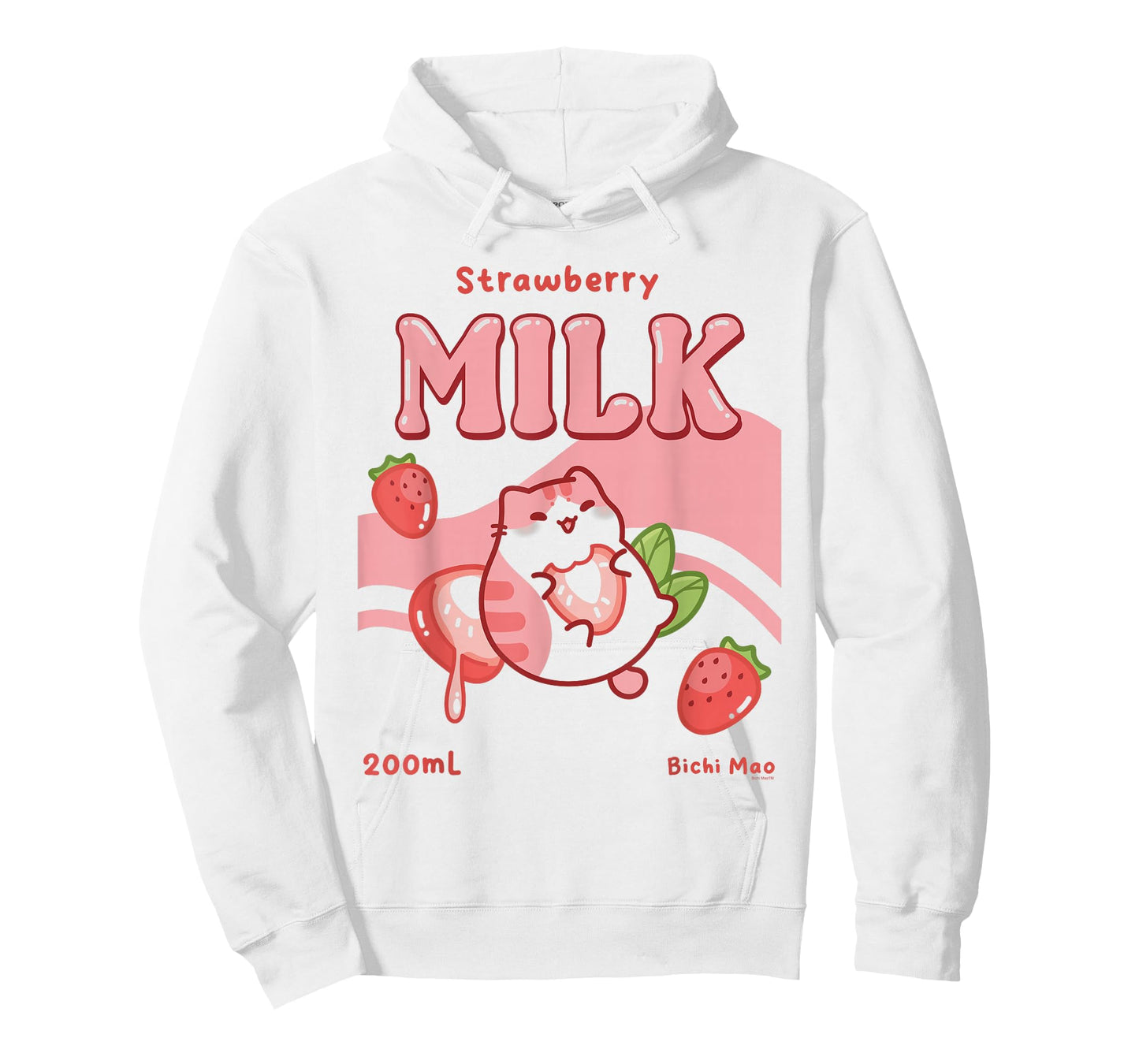 Strawberry Milk Label Kawaii Fruit Cats Cute T-Shirt