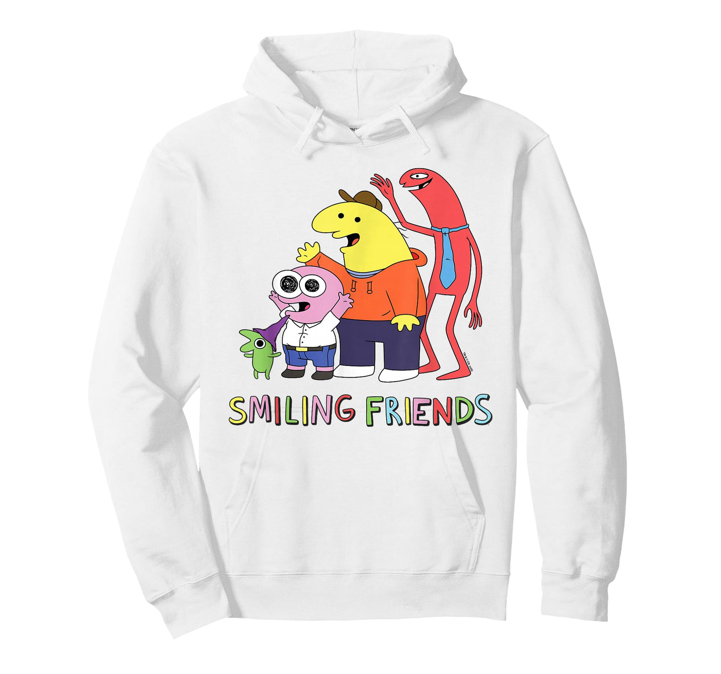 Smiling Friends Stacked Characters with Logo Cartoon T-Shirt