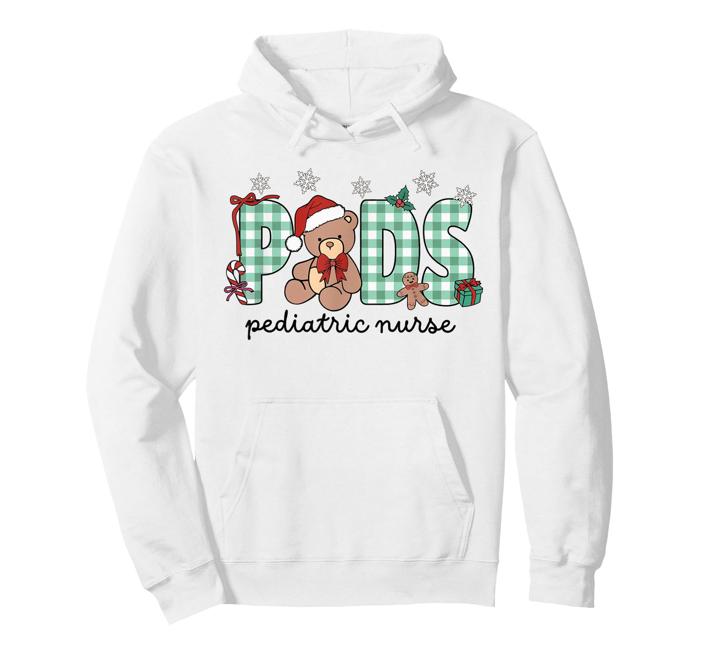 Women Pediatrics Christmas Holiday Bear PEDS Nurse PICU T-Shirt