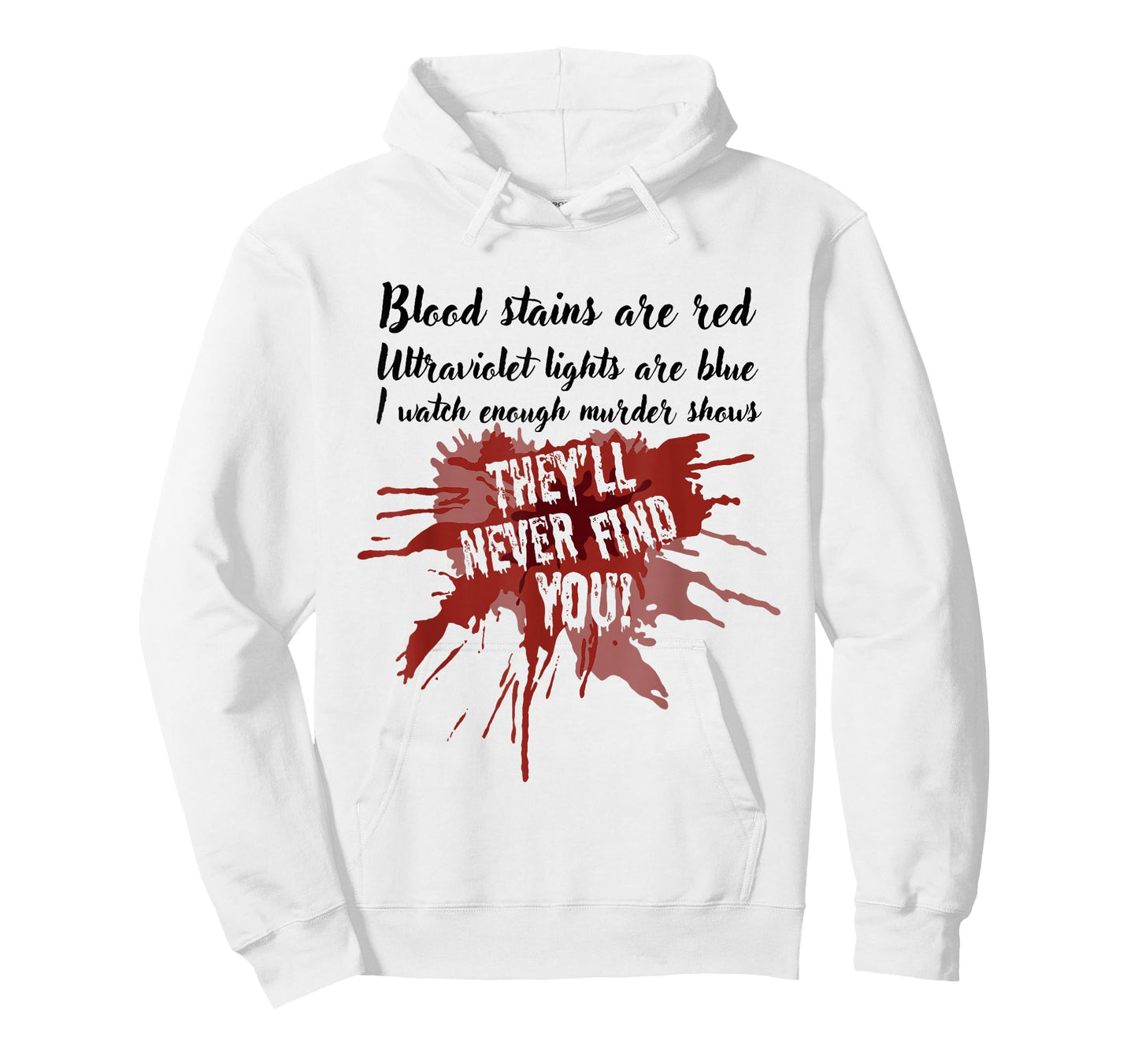 Blood Stains are Red They’ll Never Find You True Crime Show T-Shirt