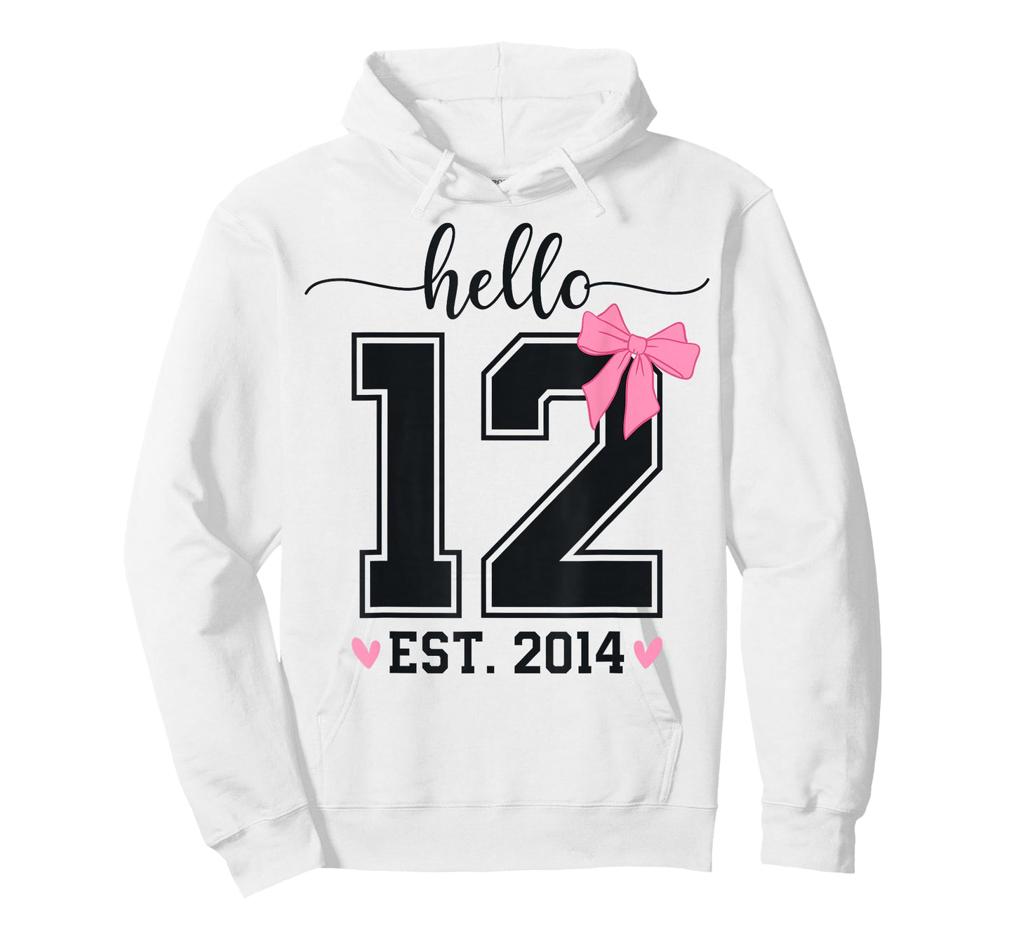 Hello Twelve EST 2014 12th Birthday Coquette 12 Year Girl T-Shirt