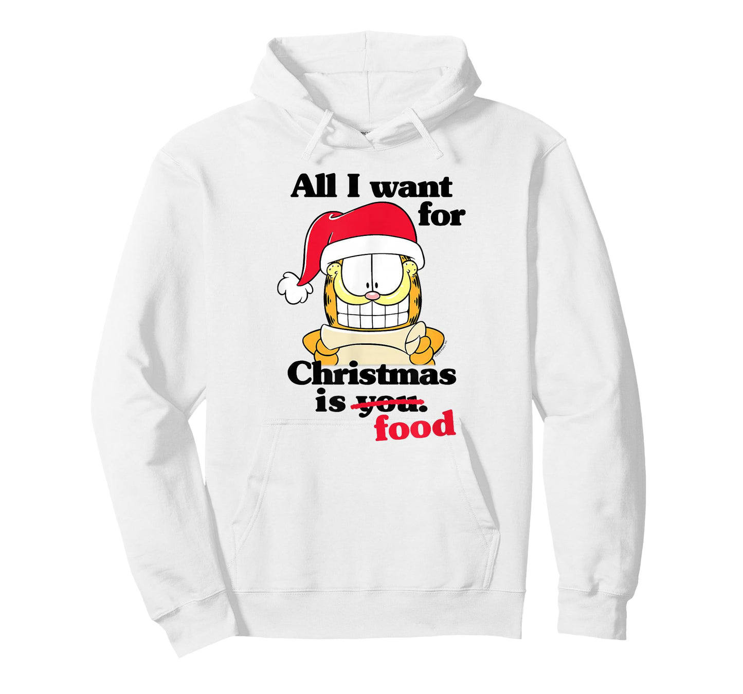 Garfield All I Want for Christmas is Food Funny Holiday Cat T-Shirt