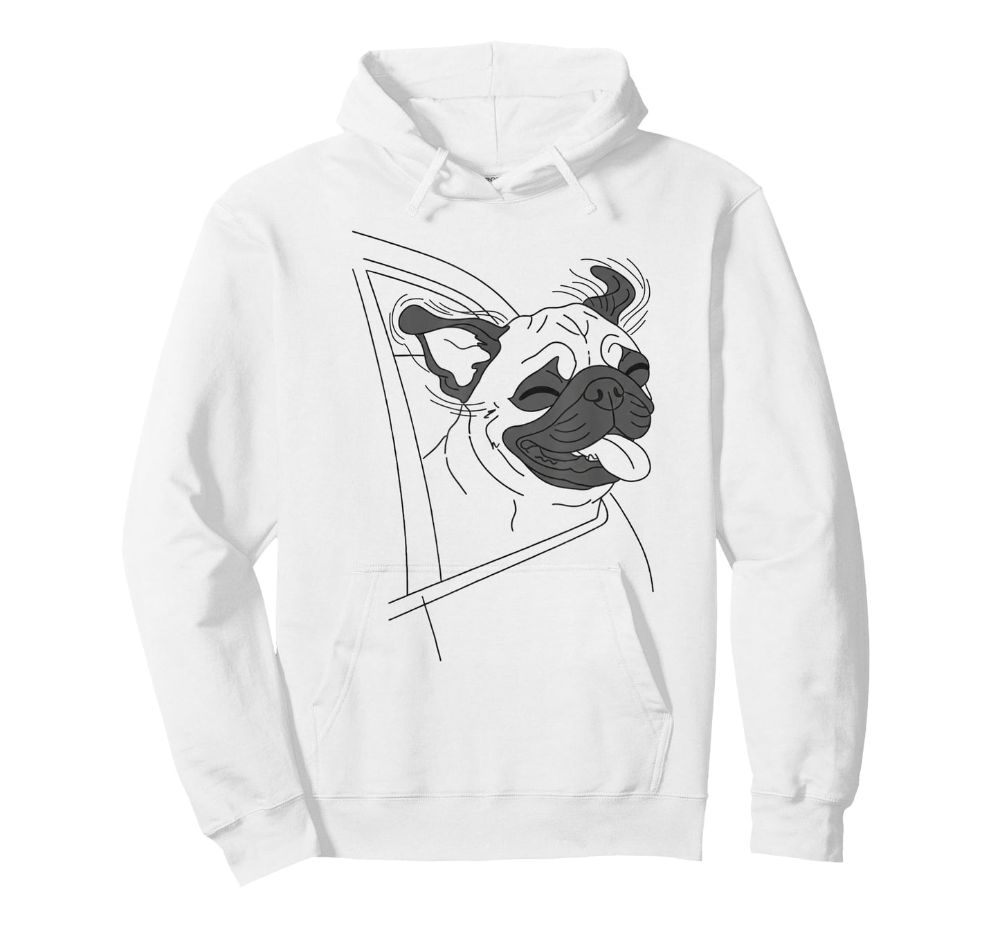 Car Window Pug Line Art for Dog T-Shirt
