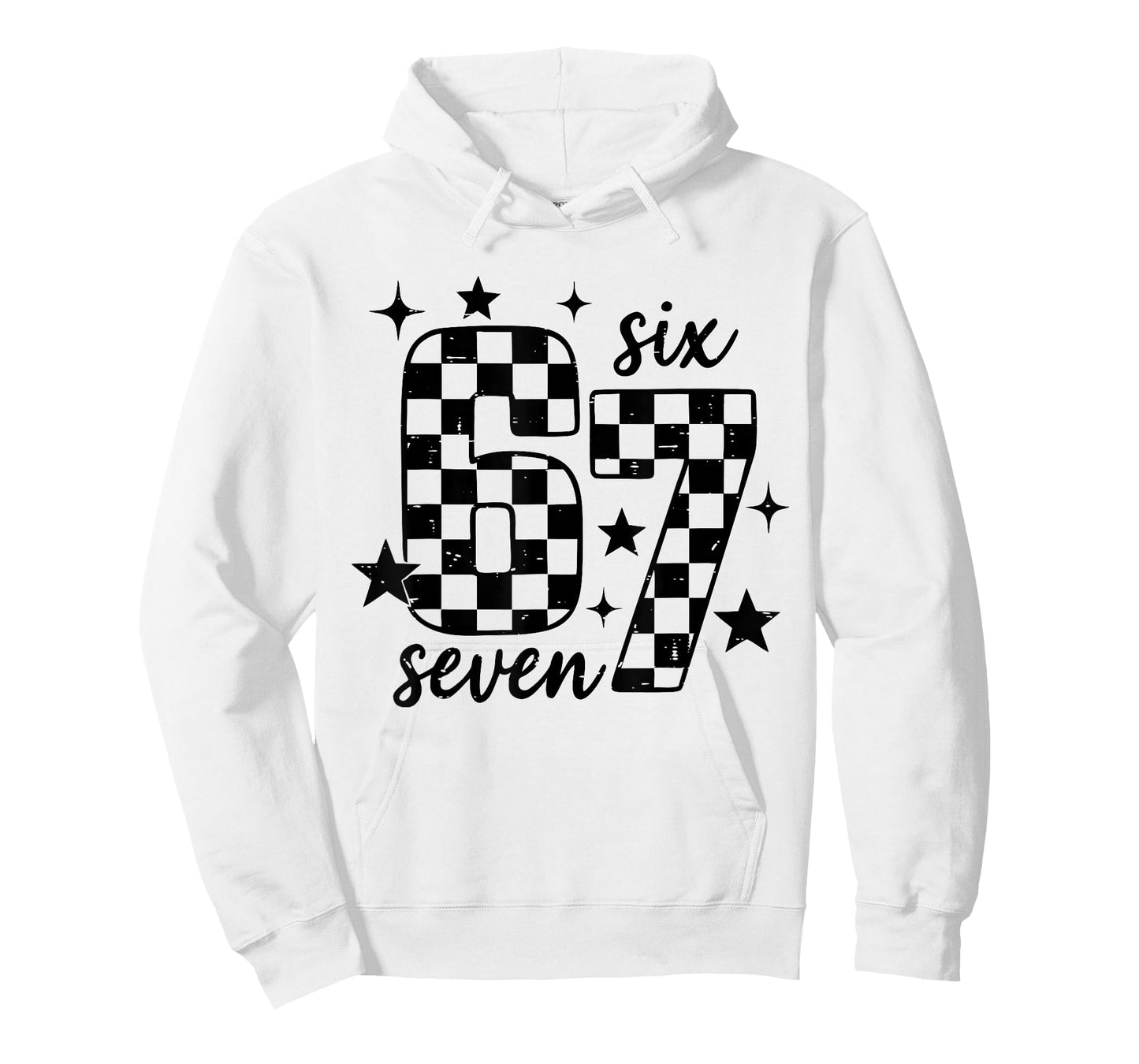 Retro 67 Checkered Six Seven Meme Funny Teacher Student 6 7 T-Shirt