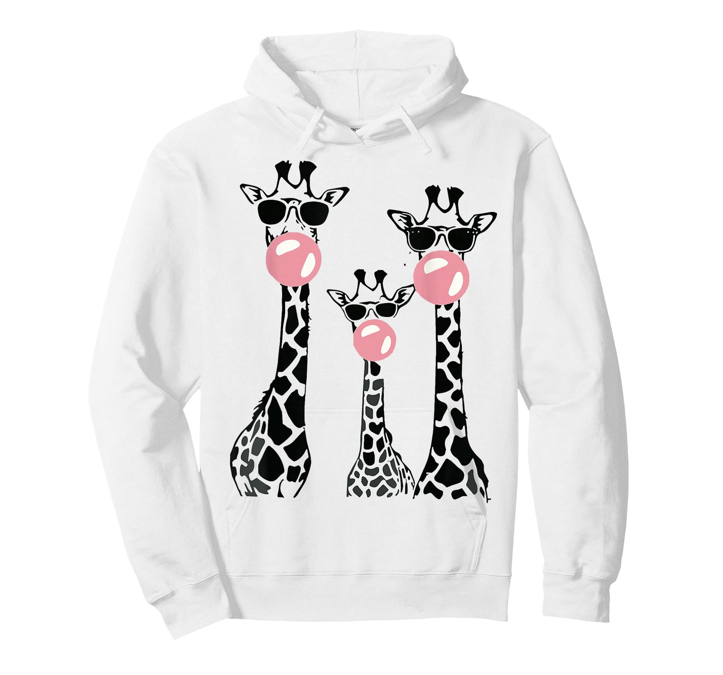 Cute Giraffe Trio Blowing Bubble Gum with Sunglasses T-Shirt
