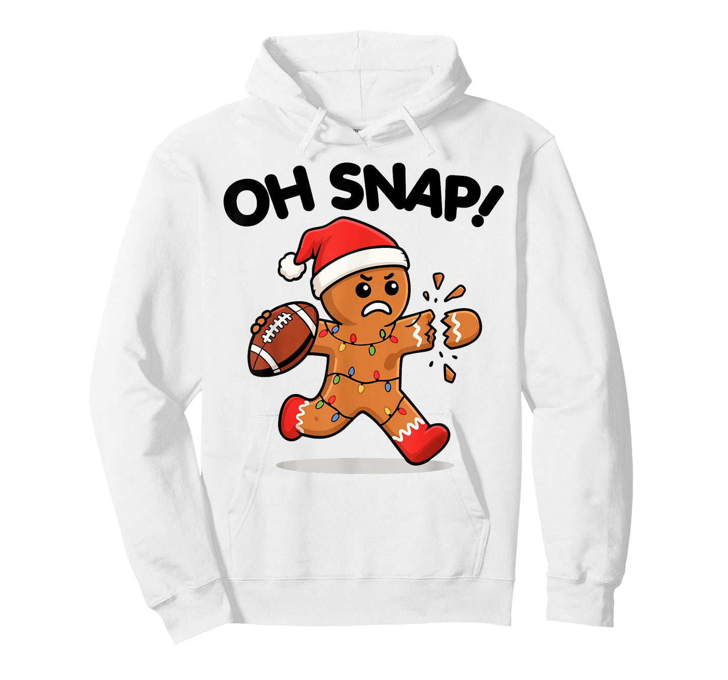 Oh Snap Football Xmas Gingerbread Man Christmas Boys Kids T-Shirt