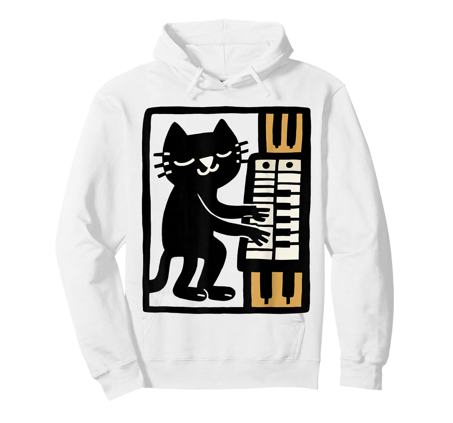 Cat Playing Organ – Funny Organist Cat Music Illustration T-Shirt