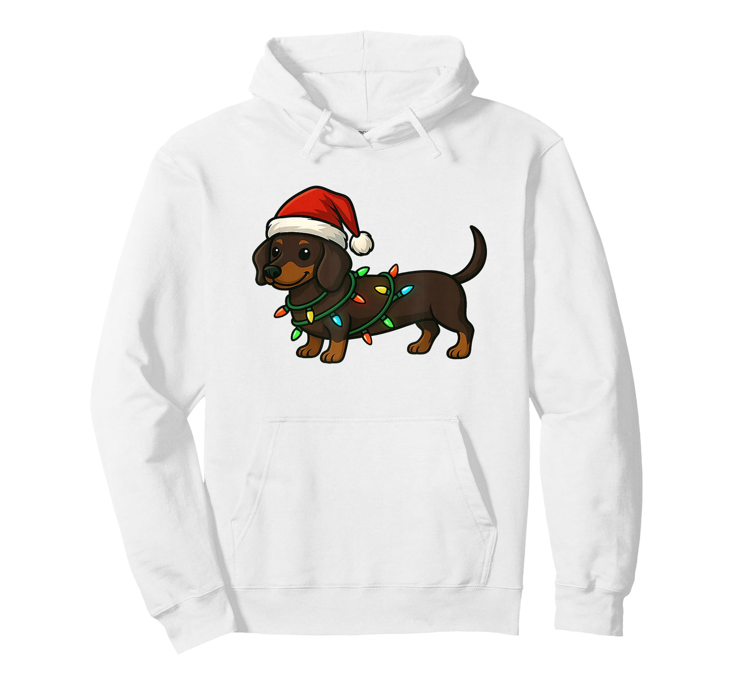 Cute Dachshund Dog with Santa Hat Funny Christmas Xmas Gift T-Shirt