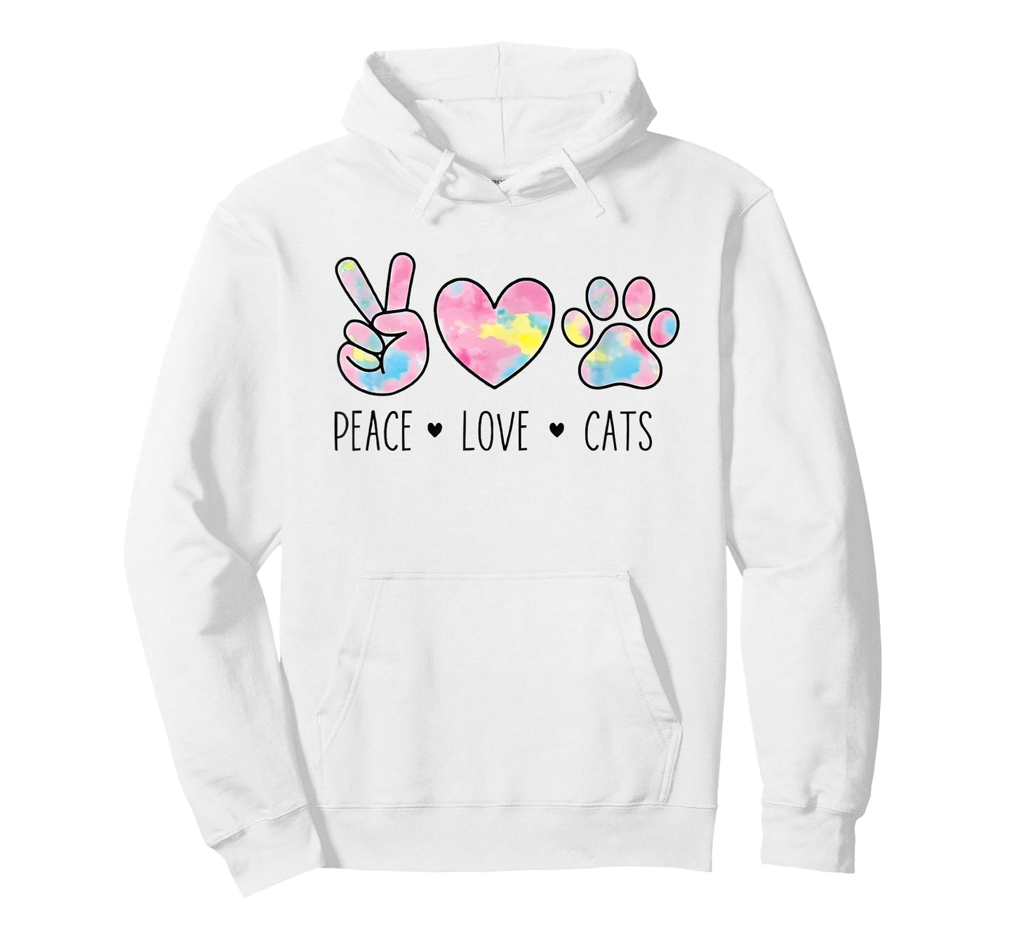 Peace Love Cats Cute Paw Heart Cat Lover Positive Animal T-Shirt