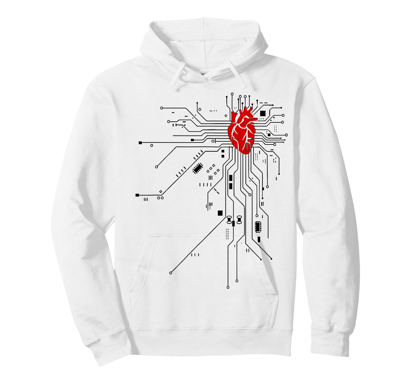 Heart and Circuit Board Design for Tech Lovers T-Shirt