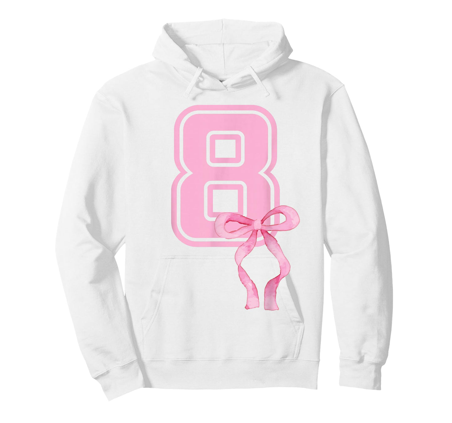 8th Birthday Girl Coquette Pink Bows Eight Years Old Party T-Shirt