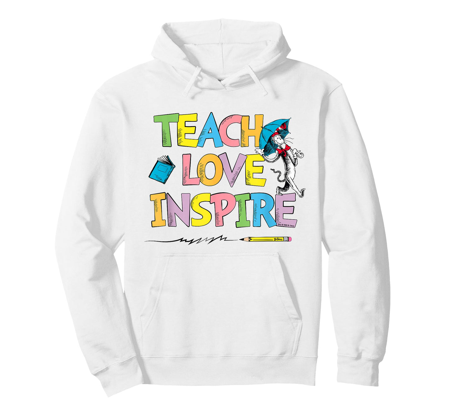 Dr Seuss Cat Hat Teach Love Inspire Officially Licensed T-Shirt