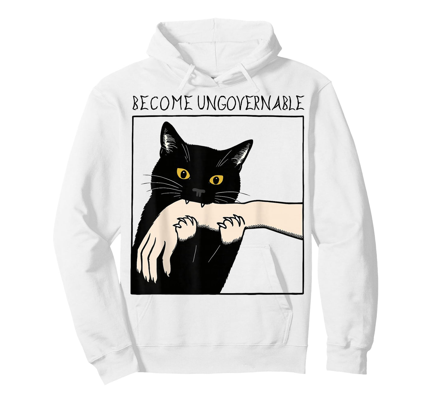 Become Ungovernable - Black Cat Biting Hand Funny Meme T-Shirt