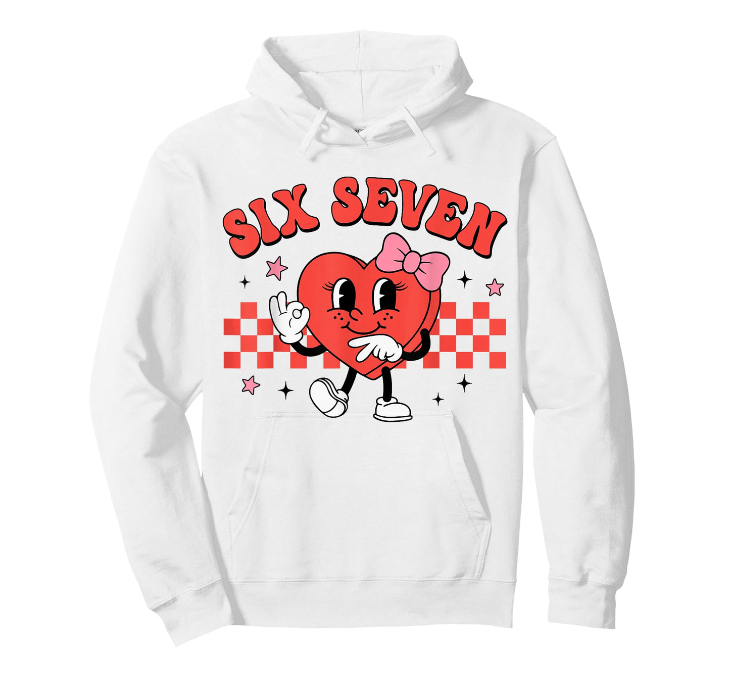 Valentine Six Seven Heart Funny 67 Checkered Print for Girl T-Shirt