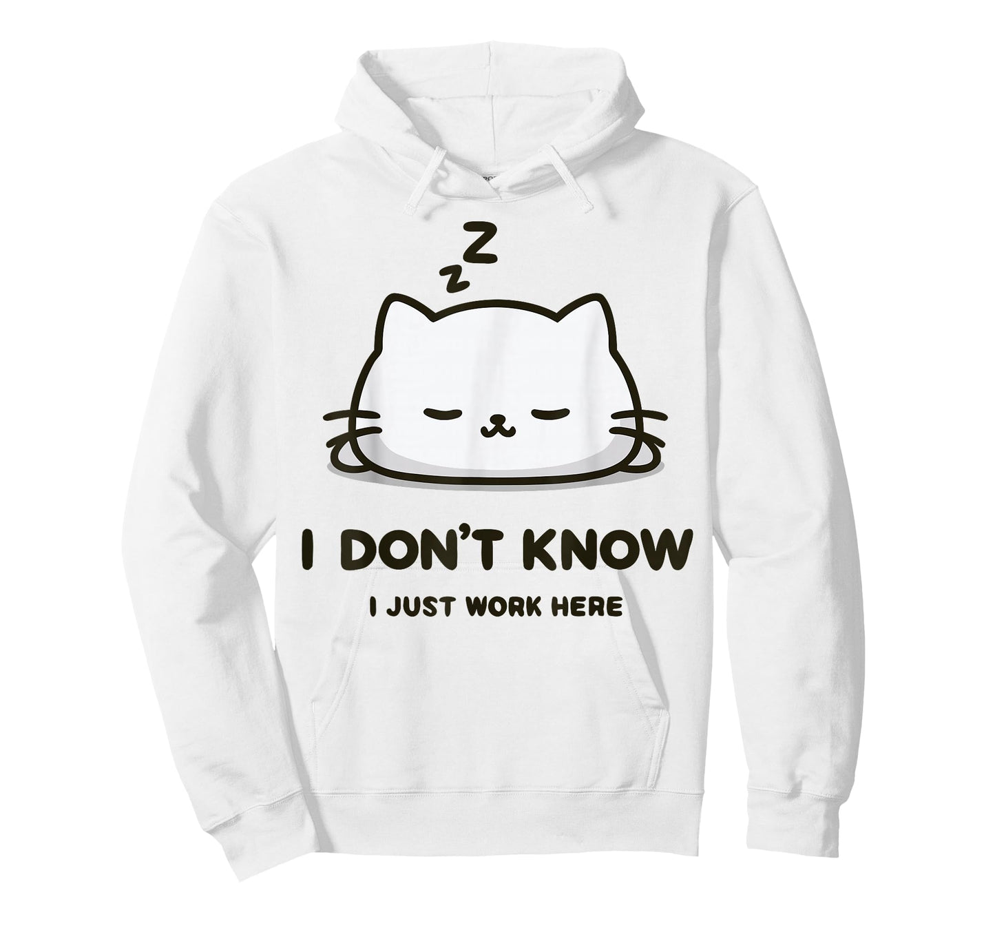 I Don't Know I Just Work Here Funny Sleeping Meme Cat T-Shirt