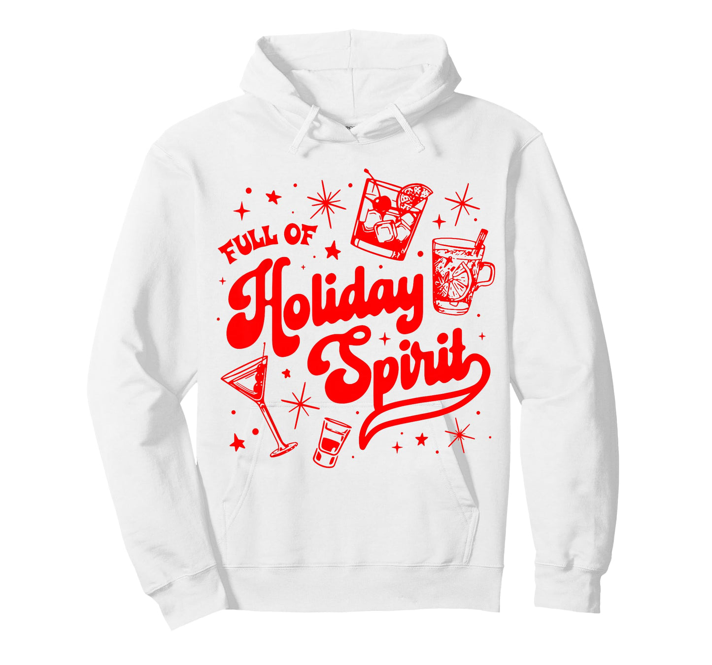 Full of Holiday Spirit Christmas Drinking Retro Cocktails T-Shirt