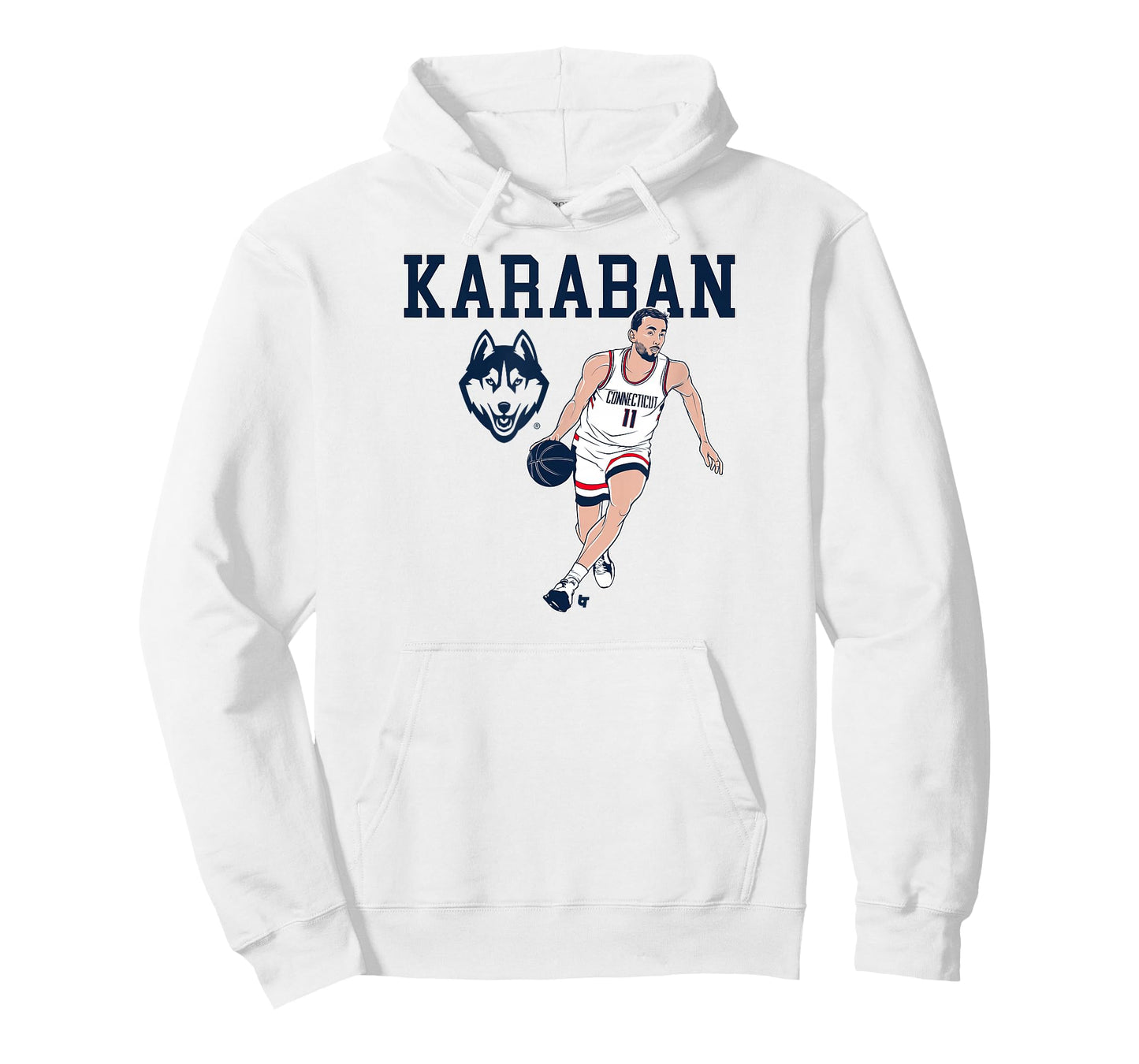 Alex Karaban - Name Pose - UConn Huskies Basketball T-Shirt