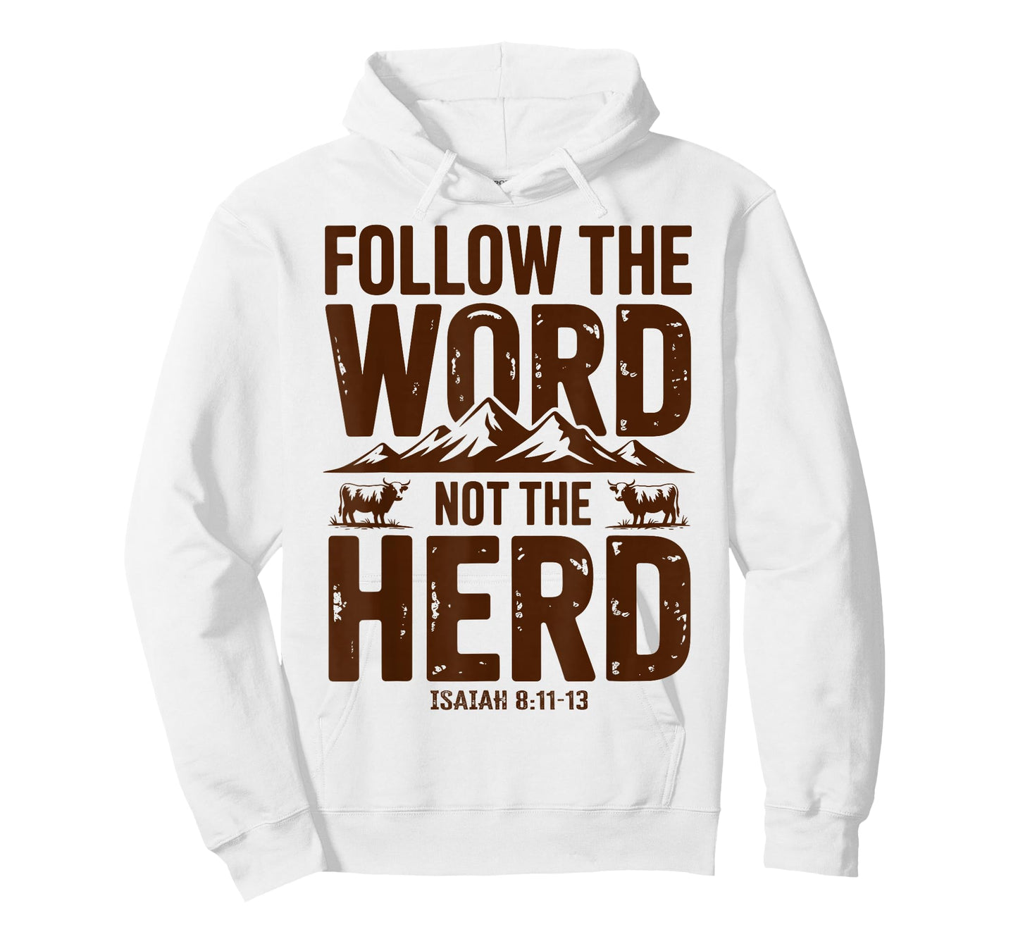 Follow The Word Not The Herd Christian Religion HighlandCow T-Shirt