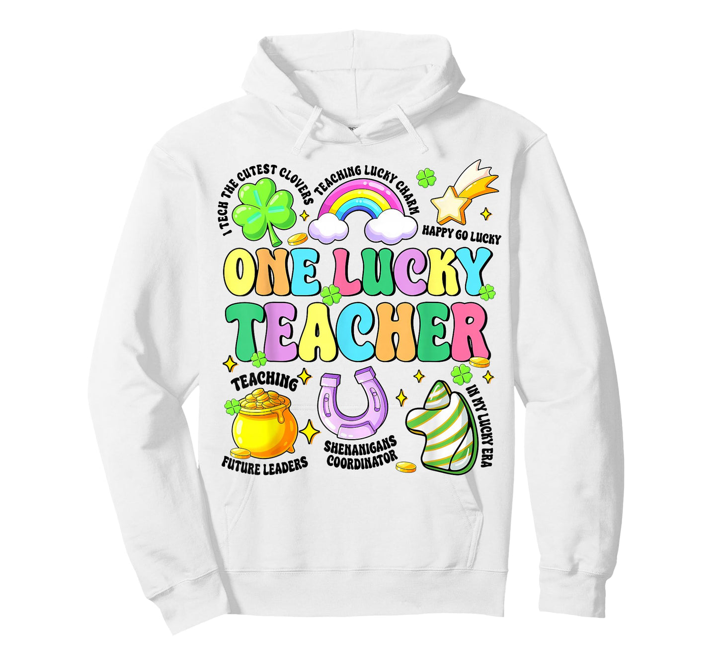 Groovy One Lucky Teacher Lucky Charm St Patricks Day Teacher T-Shirt