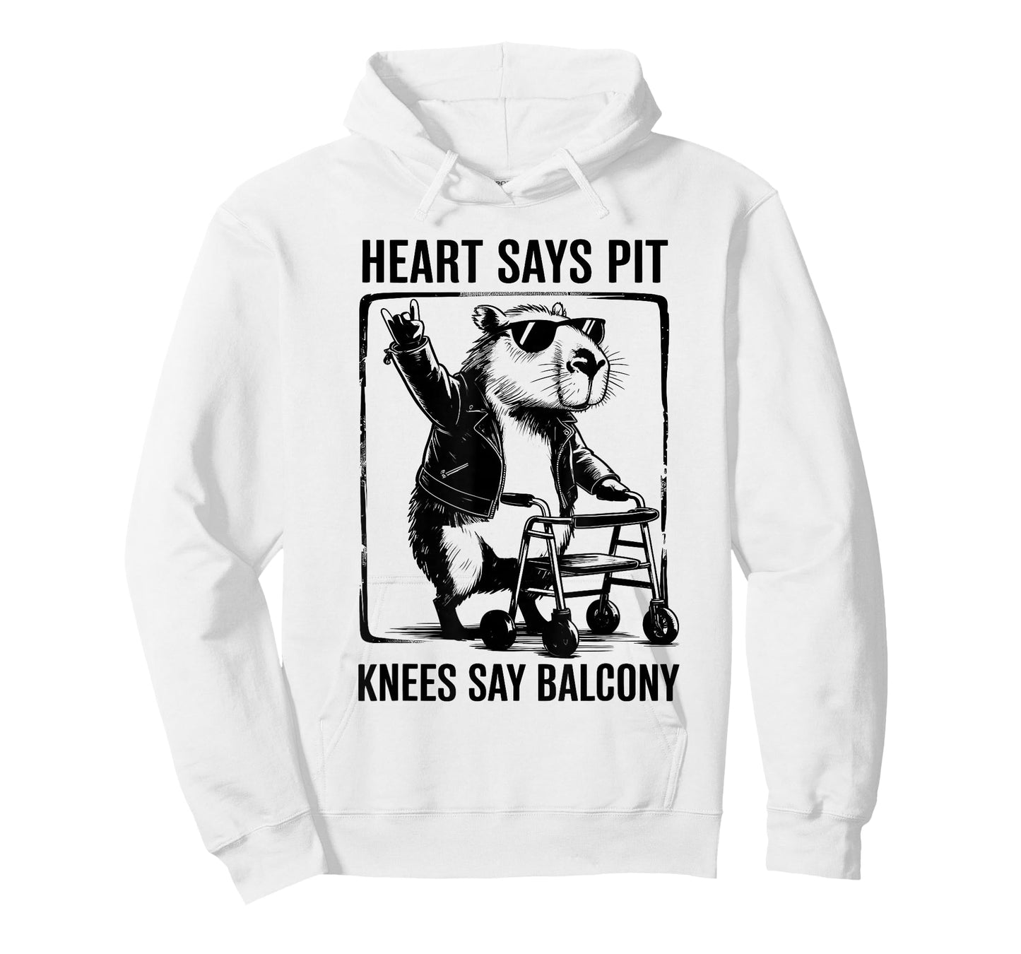 Heart Says Pit Knees Say Balcony Funny Festival Graphic T-Shirt