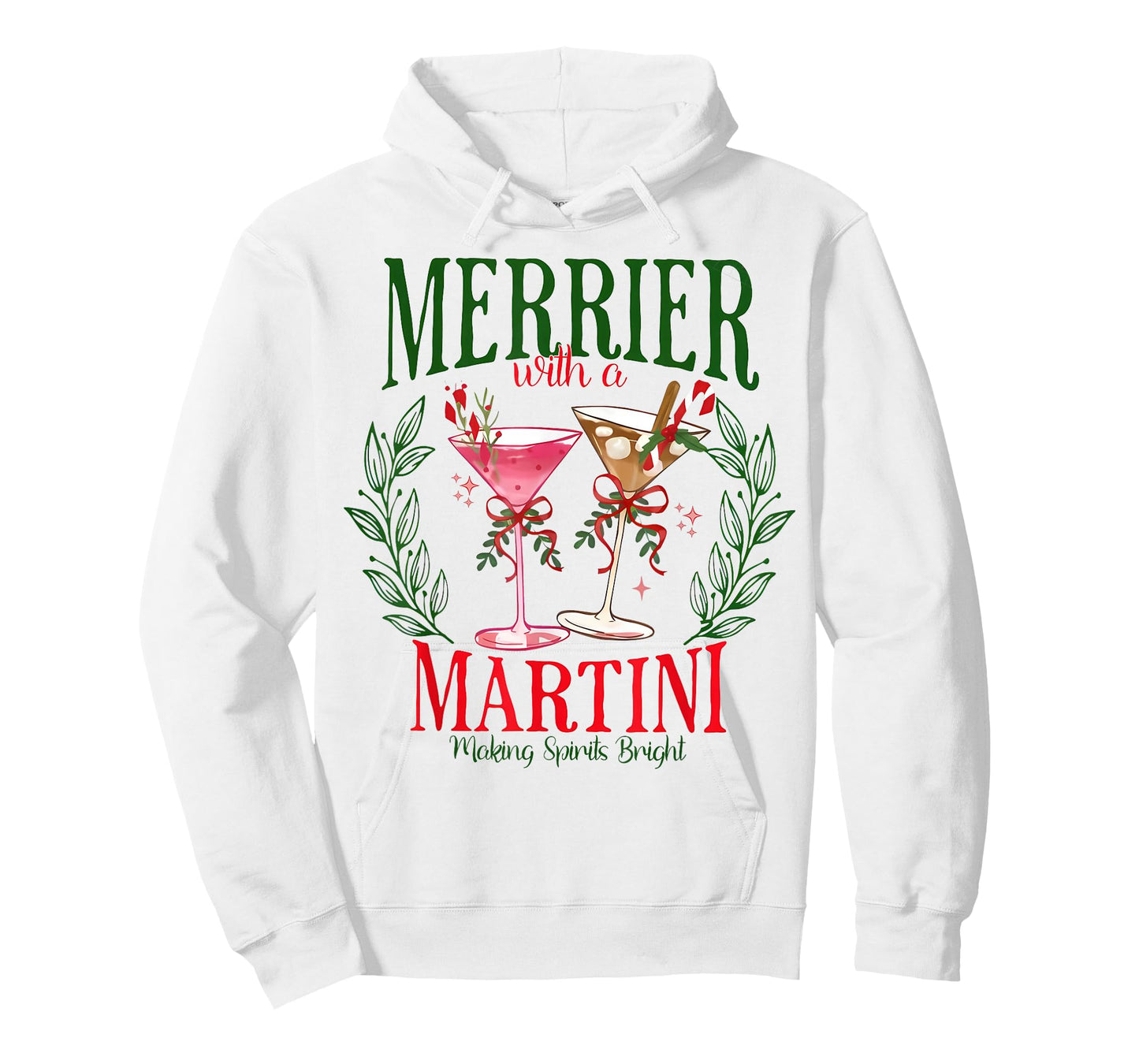 Merrier with A Martini Funny Bachelorette Merry Christmas T-Shirt