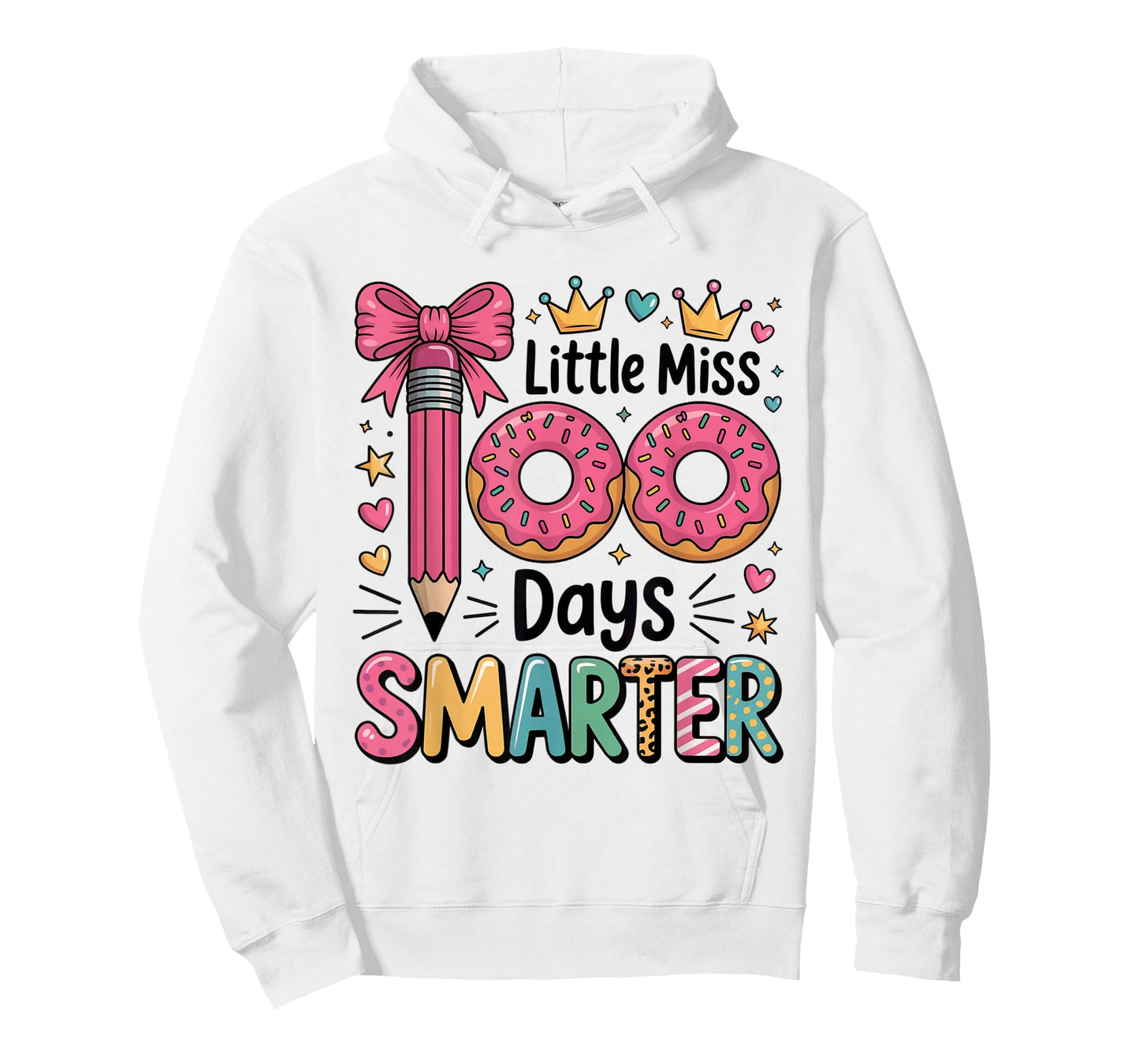 Little Miss 100 Days Smarter Kids Girls 100th Day of School T-Shirt