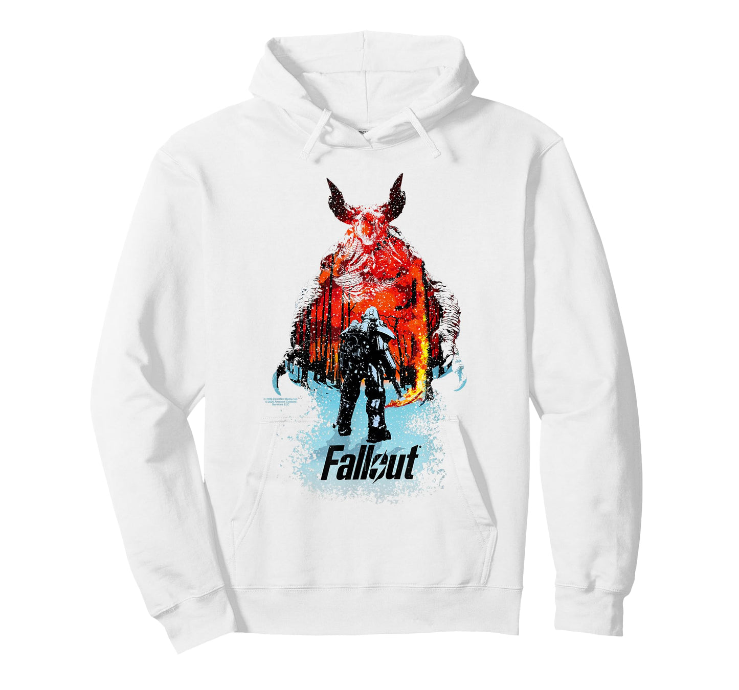 Fallout TV Series Deathclaw Flame Scene with Show Logo T-Shirt