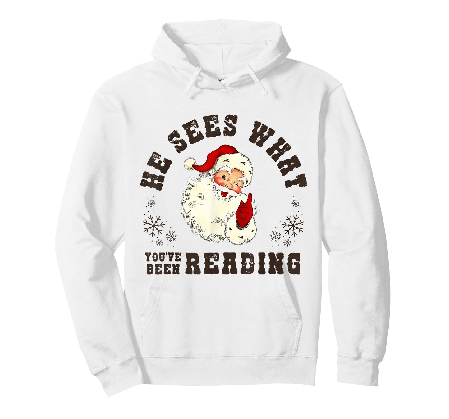 He Sees What You've Been Reading Funny Bookish Christmas T-Shirt