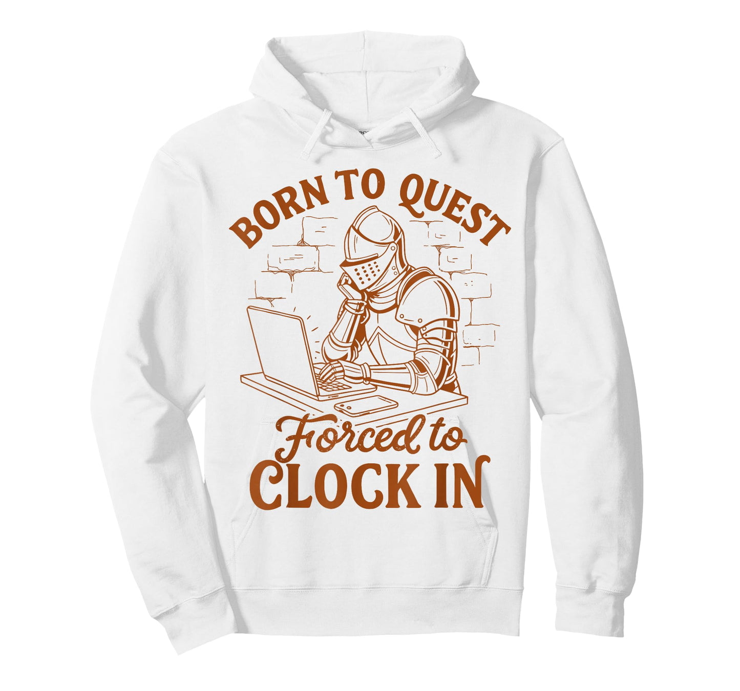 Medieval Knight Funny Born to Quest Forced to Clock in T-Shirt
