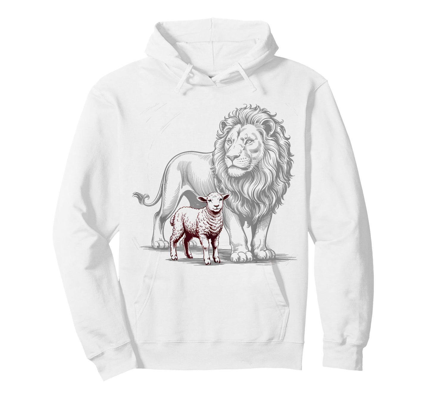 Vintage The Lion and The Lamb Sketch Christian Jesus T-Shirt