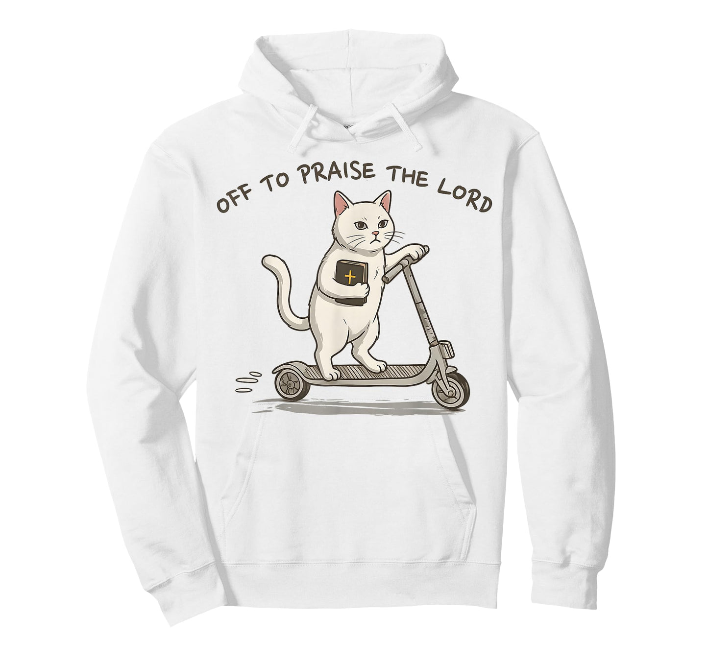 Off to Praise The Lord Funny Christian Cat Faith Humor T-Shirt