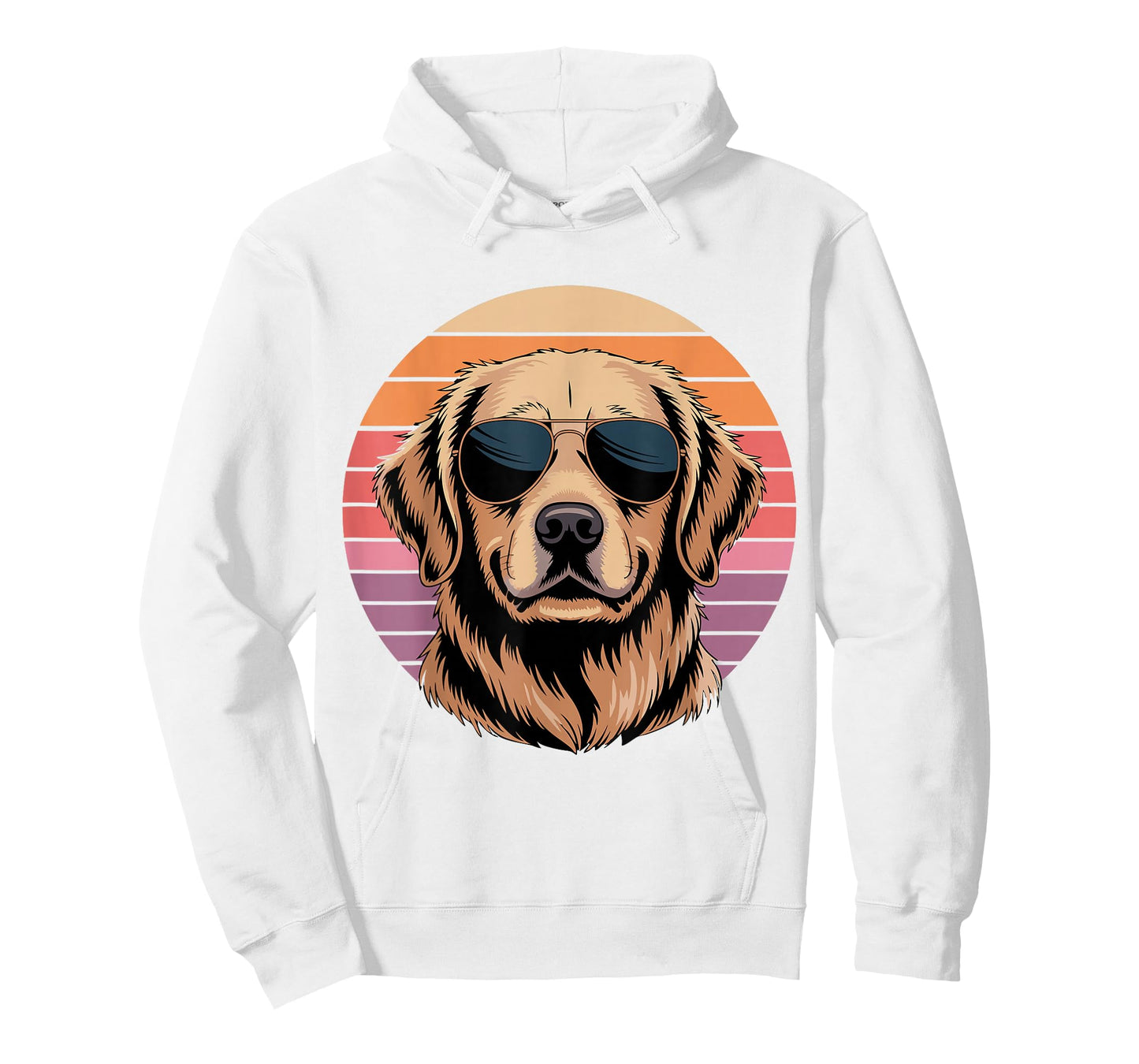 Vintage Golden Retriever Wearing Sunglasses T-Shirt