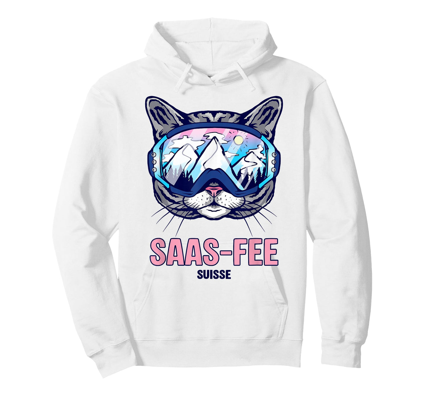 Cat Ski Goggles Mountain Panorama SAAS-Fee T-Shirt