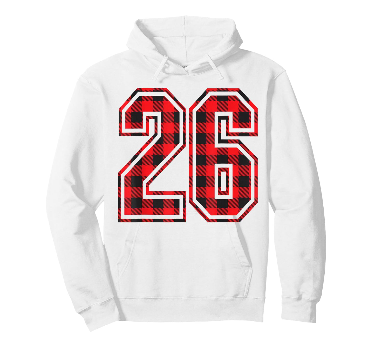 Cute Number 26 Christmas Red Plaid Pattern #26 Unform Jersey T-Shirt