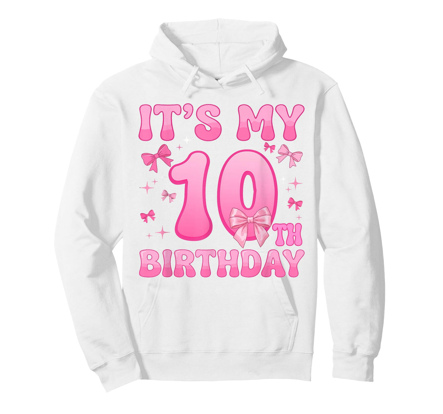 10th Birthday Shirt Girls Coquette Bow Ten 10 Year Old T-Shirt